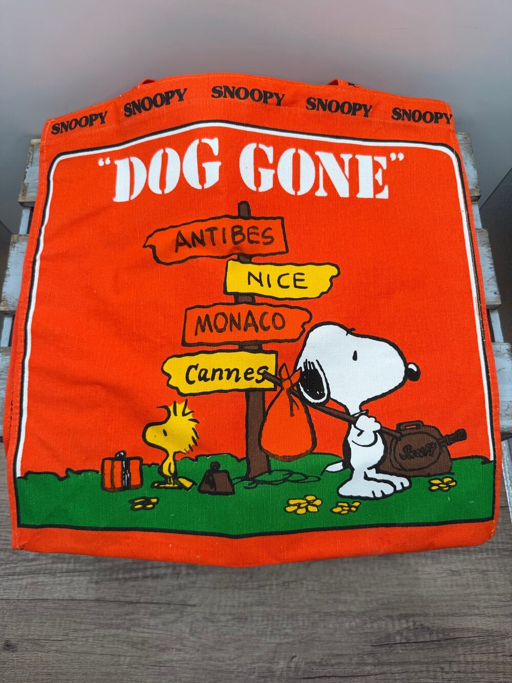 Vintage Snoopy Peanuts Jumbo Travel Tote For Pets-Petique ConAgra-Dog Gone Bag